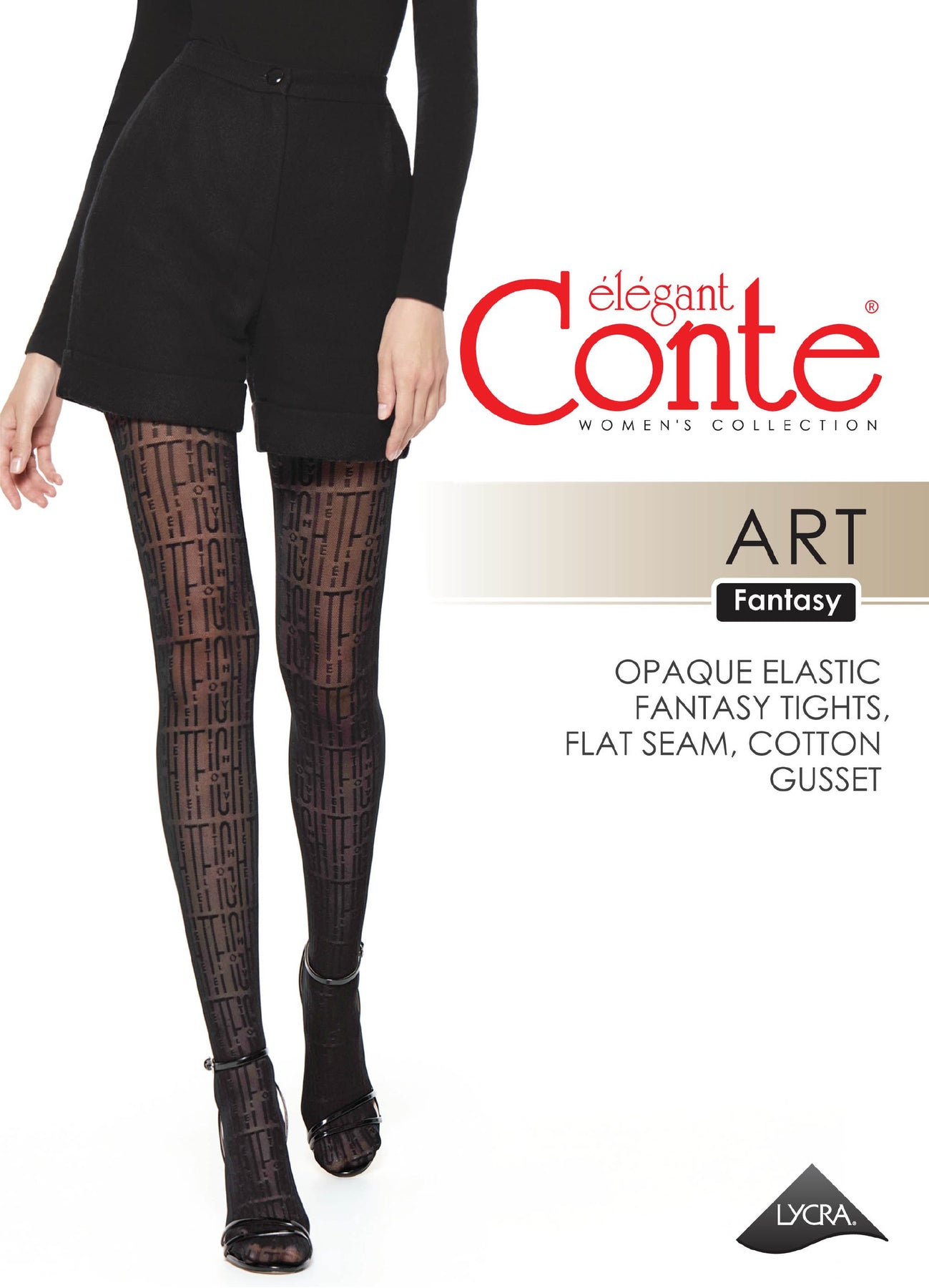 Conte ART 40 den women's graphic drawing "letters" tights | Socks ...